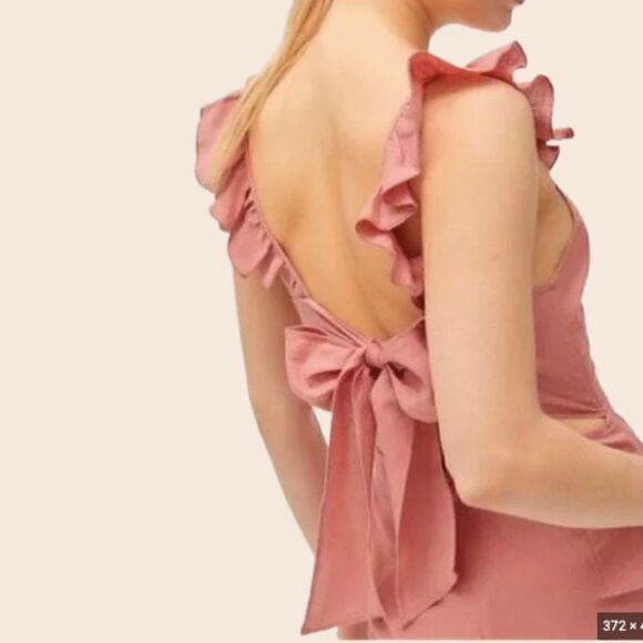 Urban Outfitters Rose Pink Kai Ruffle Tie-Back Romper Size 4 - Picture 4 of 14